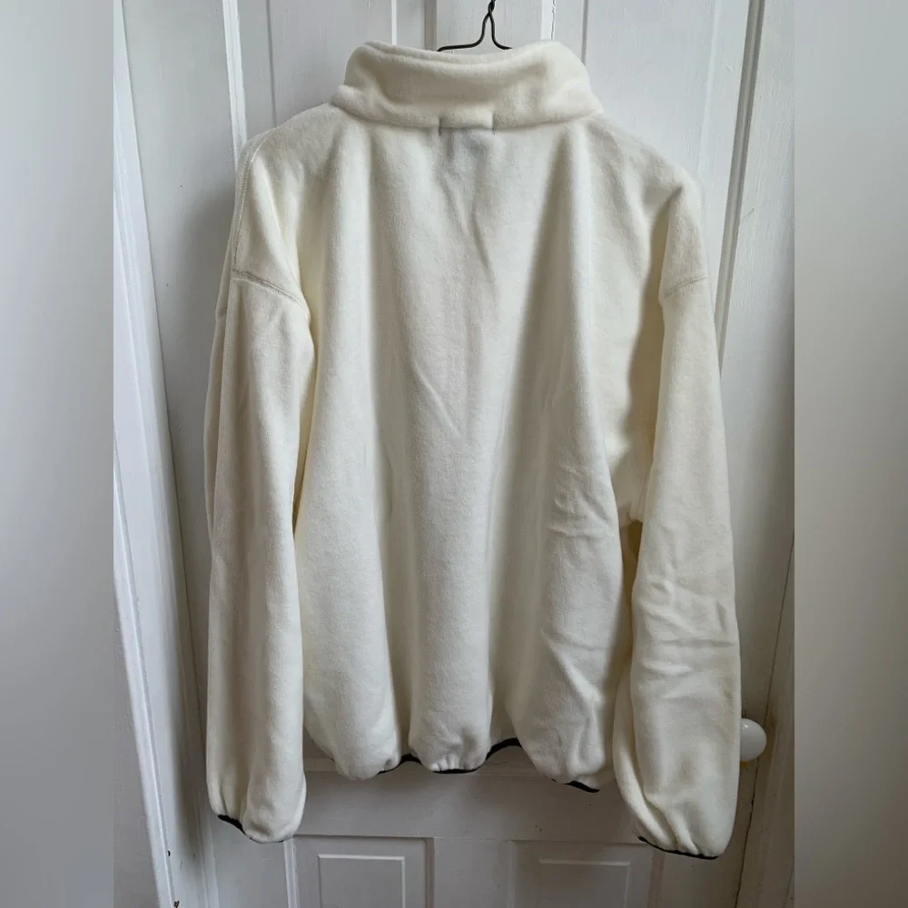 Nautica White/Cream Fleece Quarter Zip Pullover XL